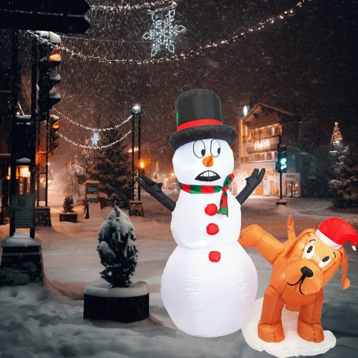 PRODUCTZ Christmas Inflatable Decorations 4 FT Inflatable Snowman Peeing Dog Holiday Outdoor/Indoor/House/Yard Decor with LED Lights and Free Storage Bag - Image 6