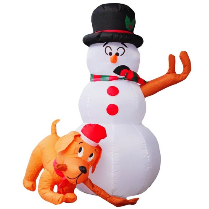 PRODUCTZ Christmas Inflatable Decorations 4 FT Inflatable Snowman and Dog is Stealing Snowman's Hand Funny Holiday Outdoor/Indoor/House/Yard Decor with LED Lights and Free Storage Bag - Image 5