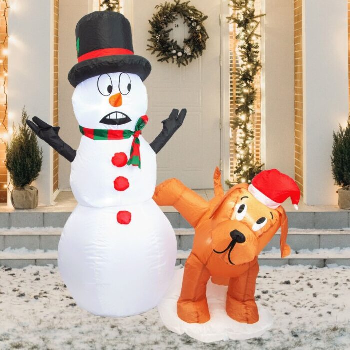 PRODUCTZ Christmas Inflatable Decorations 4 FT Inflatable Snowman Peeing Dog Holiday Outdoor/Indoor/House/Yard Decor with LED Lights and Free Storage Bag - Image 7