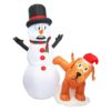 PRODUCTZ Christmas Inflatable Decorations 4 FT Inflatable Snowman Peeing Dog Holiday Outdoor/Indoor/House/Yard Decor with LED Lights and Free Storage Bag