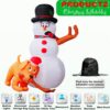 PRODUCTZ Christmas Inflatable Decorations 4 FT Inflatable Snowman and Dog is Stealing Snowman's Hand Funny Holiday Outdoor/Indoor/House/Yard Decor with LED Lights and Free Storage Bag
