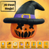 10 Ft Giant Pumpkin Jack O Lantern w/Huge Witch Hat Halloween Inflatable Decorations/Scary Home Decor Halloween Party/Outdoor & Indoor Blow Up Prop/Spooky Outside Halloween Inflatables